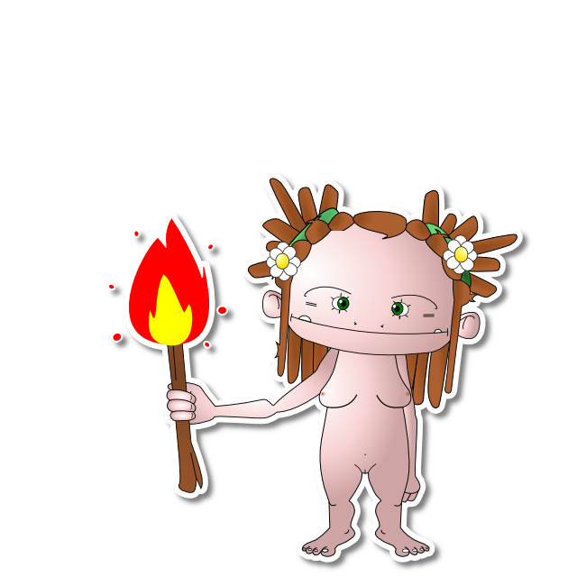 prehistoric woman discovering fire