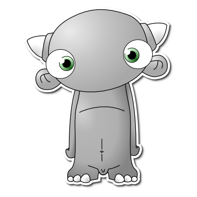 tissere with horns, green eyes and legs